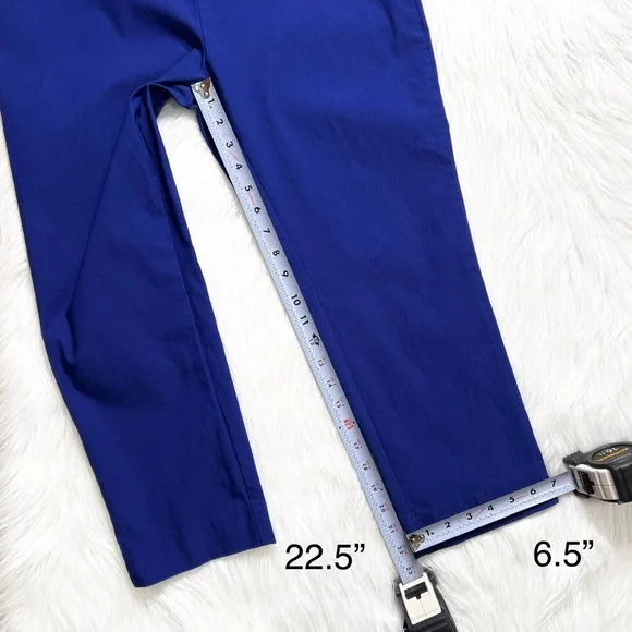 SOLD-Chico’s So Slimming Blue Elastic Waist Pull On Cropped Skinny Pants Size 10 - Picture 8 of 8